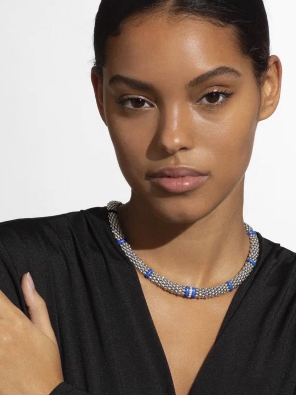 Brand new! LAGOS Ultramarine Single Station Diamond Caviar Necklace
